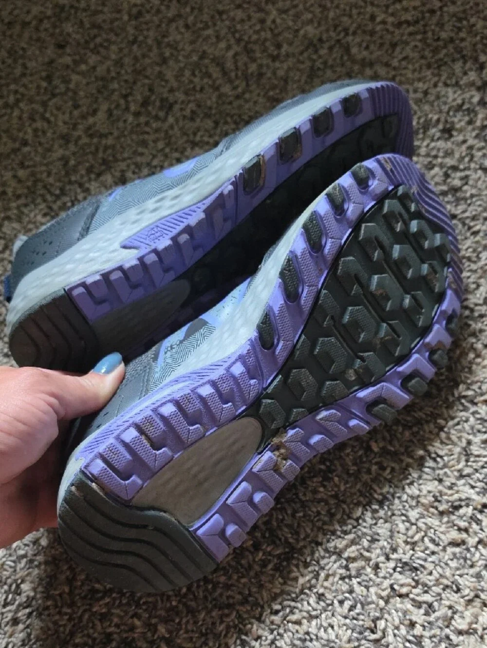 New Balance Women's Gray Sneakers with Purple Accents